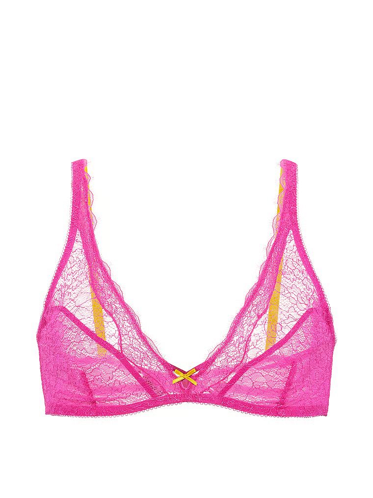 Biustonosz braletka koronkowy bez fiszbin Tease. Produkt ma kolor różowy i pochodzi z kolekcji Victoria's Secret. 