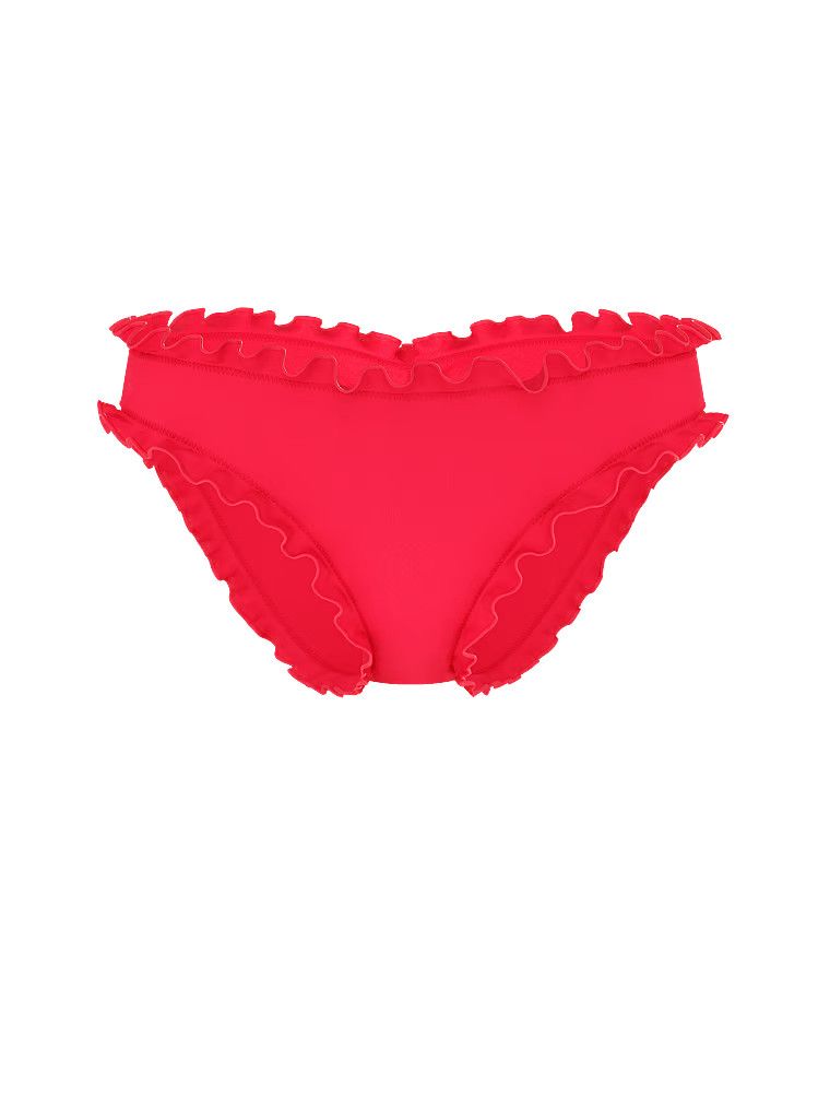 Dół od bikini Essential Ruched Cheeky. Produkt ma kolor różowy i pochodzi z kolekcji Victoria's Secret Swim. 