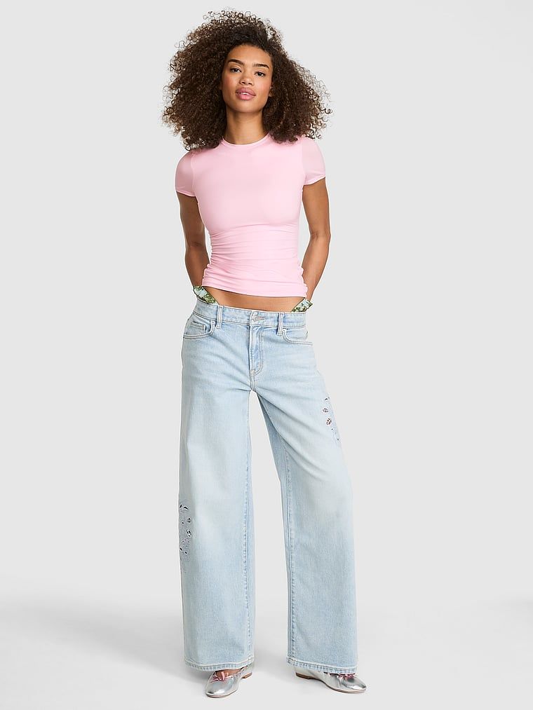 T-shirt z krótkim rękawem PINK Base Stretch