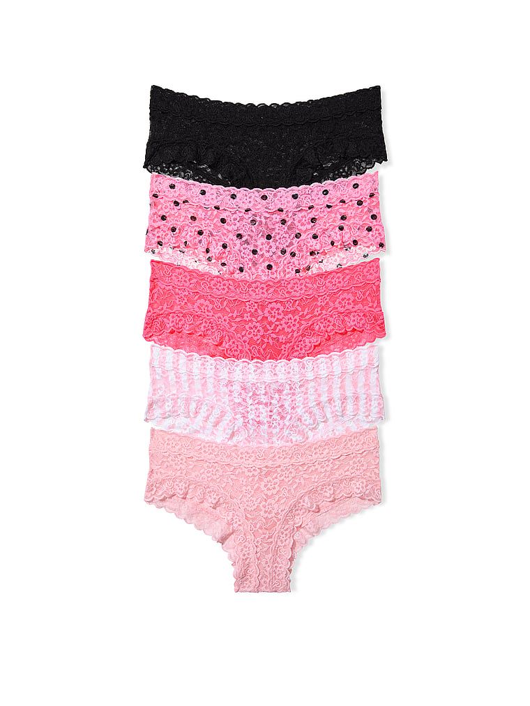 Victoria's Secret Zestaw majtek koronkowych Cheeky - 5 sztuk