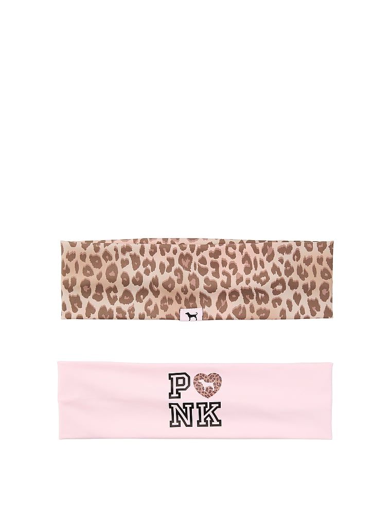 PINK Zestaw 2 elastycznych opasek do włosów