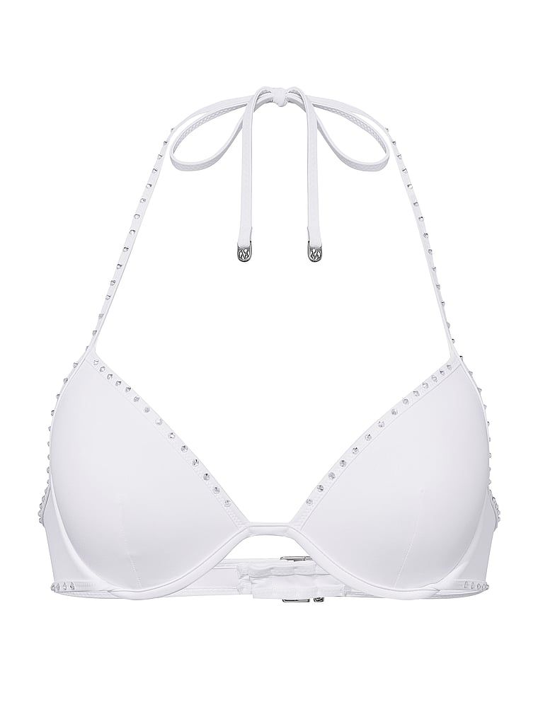 Góra od bikini z push-upem dla panny młodej Bride Bridal Bling. Produkt ma kolor biały i pochodzi z kolekcji Victoria's Secret Swim. 