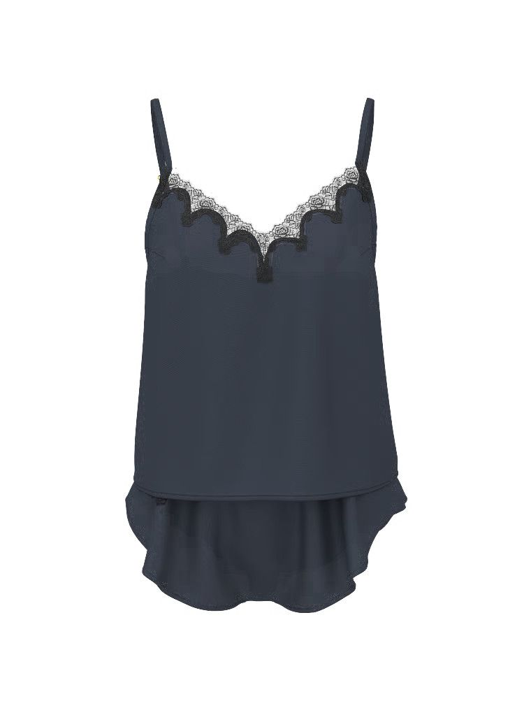 Victoria's Secret Satynowy zestaw z koronką do spania Satin Rose Lace-Trim