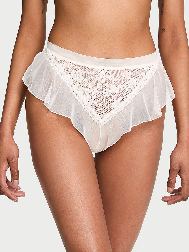 Dream Angels Majtki brazyliany z falbankami Lace Mesh