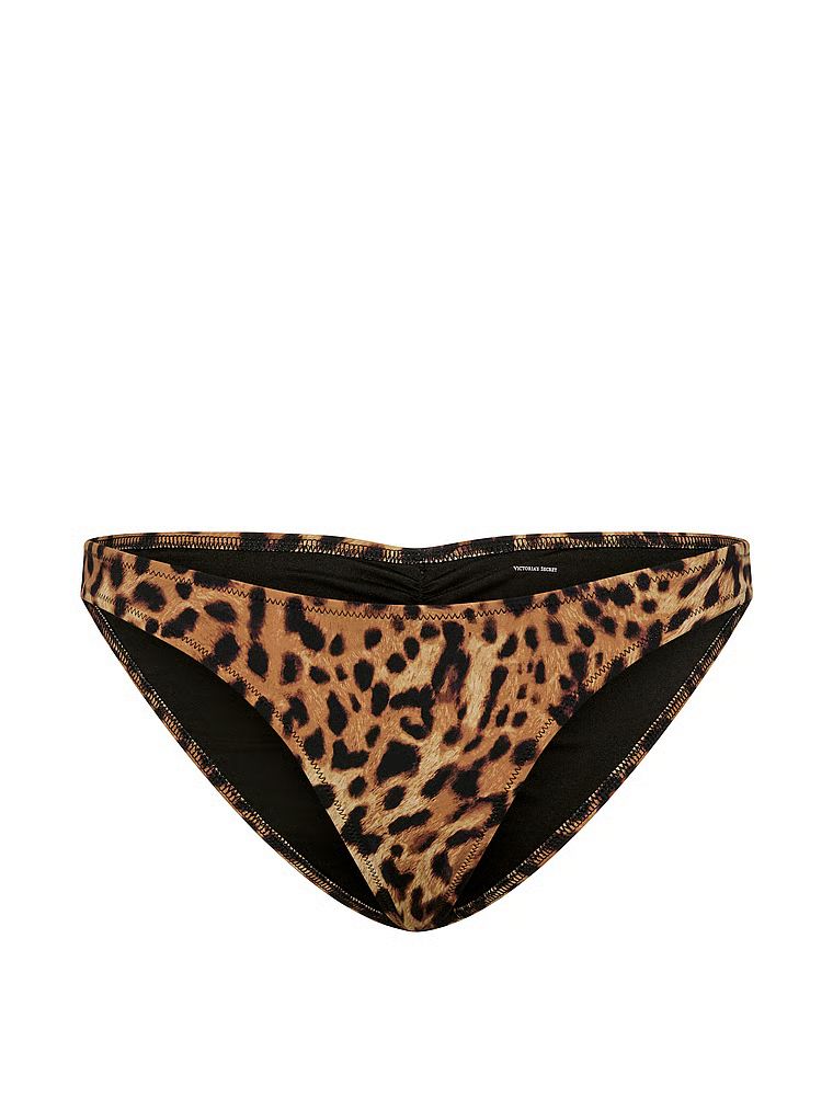 Dół od bikini Ruched Cheeky. Produkt jest wzorzysty i pochodzi z kolekcji Victoria's Secret Swim. 