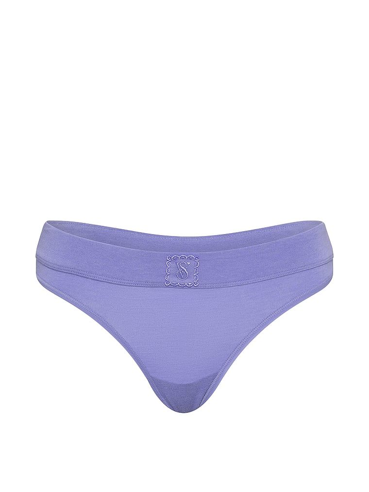 Cotton Stringi bawełniane z naszytym koronkowym logo
