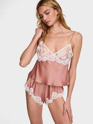 Dream Angels Zestaw satynowy do spania Lace-Trim