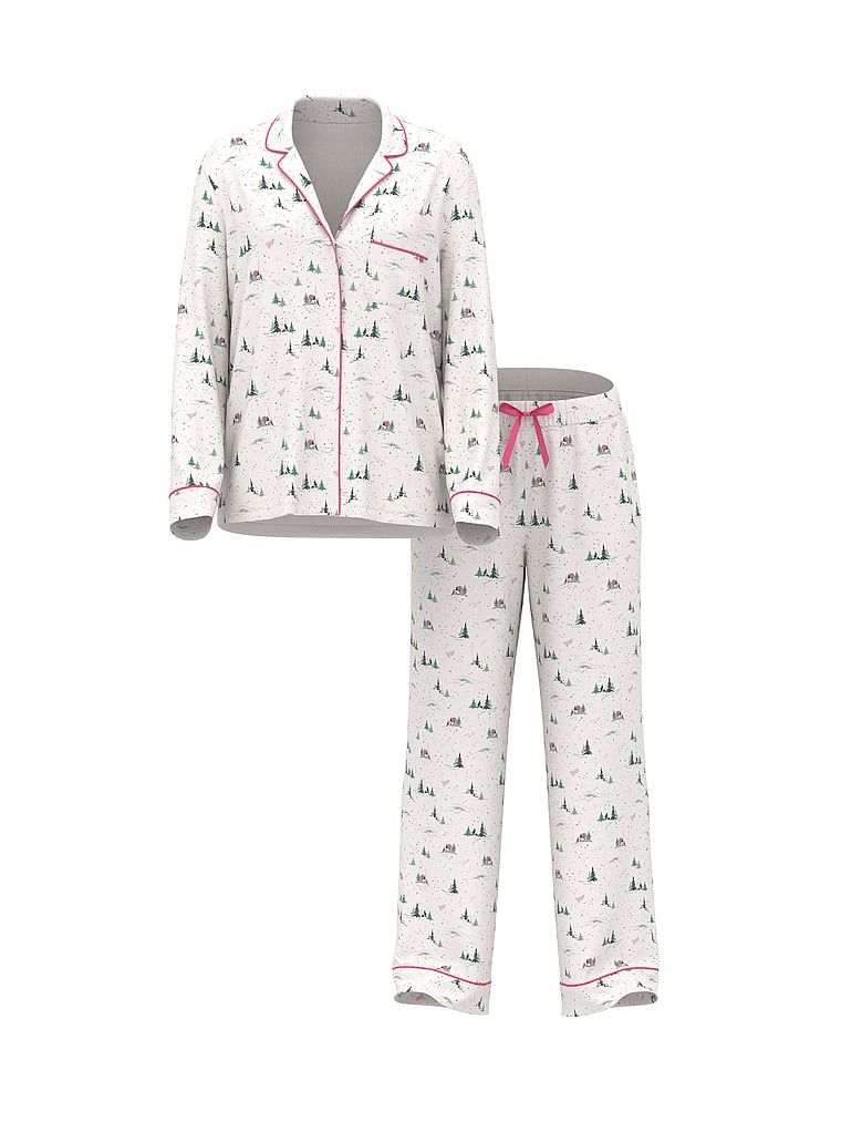 Flanelowa piżama z długimi spodniami. Produkt jest wzorzysty i pochodzi z kolekcji Victoria's Secret. 