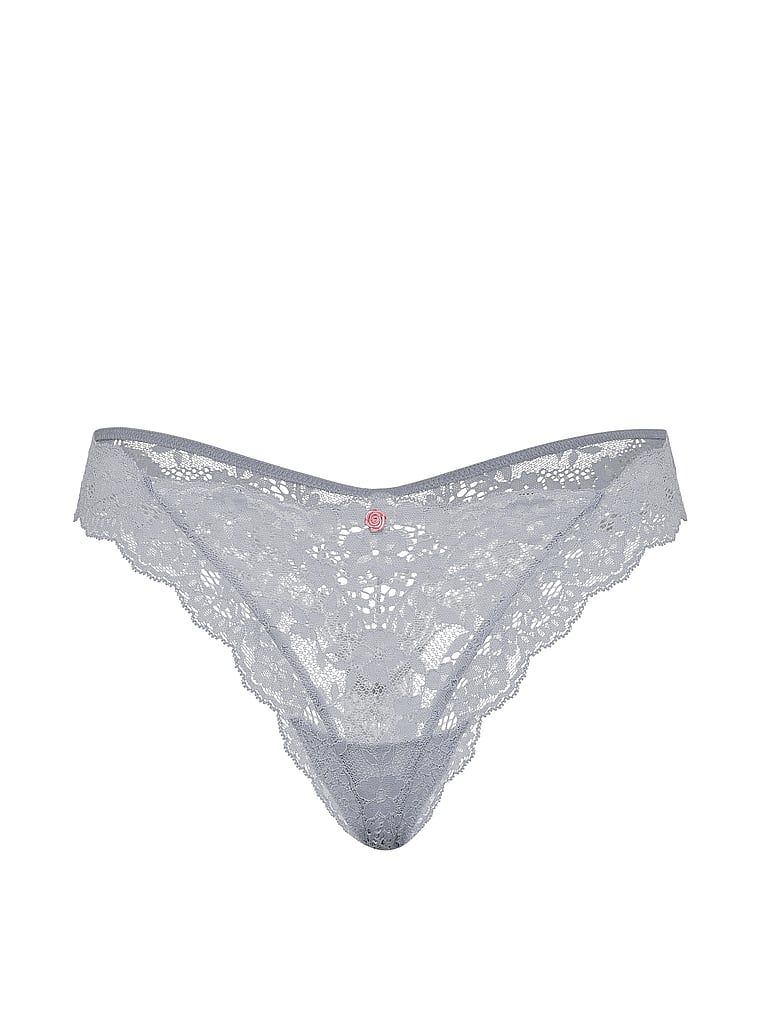 Stringi koronkowe Lace. Produkt ma kolor szary i pochodzi z kolekcji Dream Angels. 