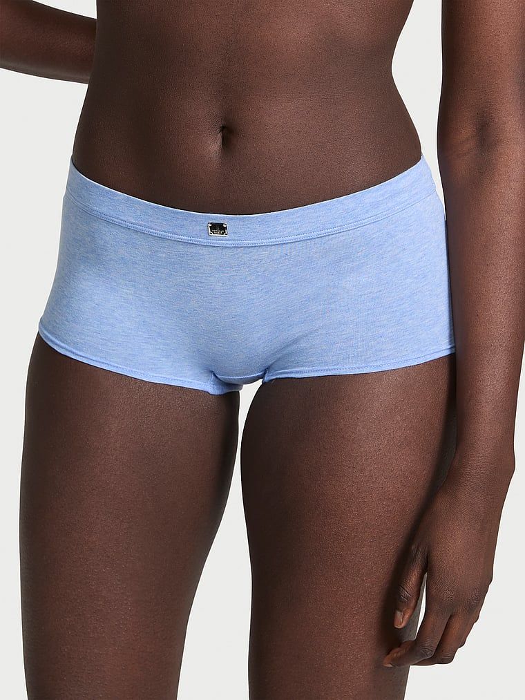 Majtki szorty bawełniane z logo w talii Boyshort Hardware. Produkt ma kolor niebieski i pochodzi z kolekcji Cotton. 
