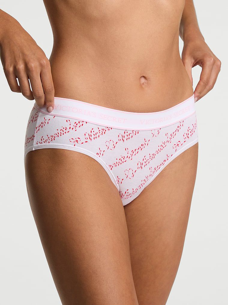 Majtki bawełniane z logo w talii Hiphugger. Produkt jest wzorzysty i pochodzi z kolekcji Cotton. 