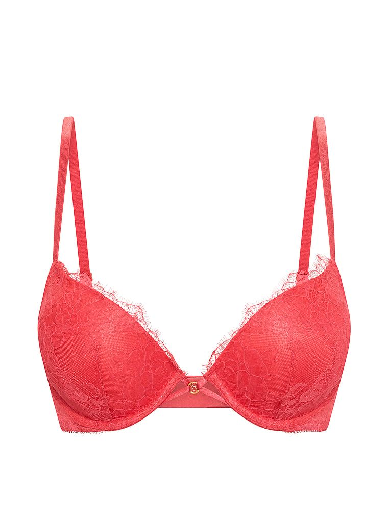 Biustonosz push-up powiększający o 2 rozmiary Bombshell Rose Lace. Produkt ma kolor różowy i pochodzi z kolekcji Very Sexy. 
