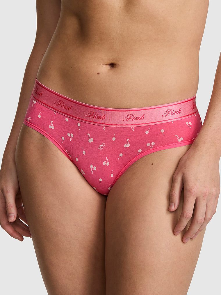 PINK Bawełniane figi biodrówki z logo