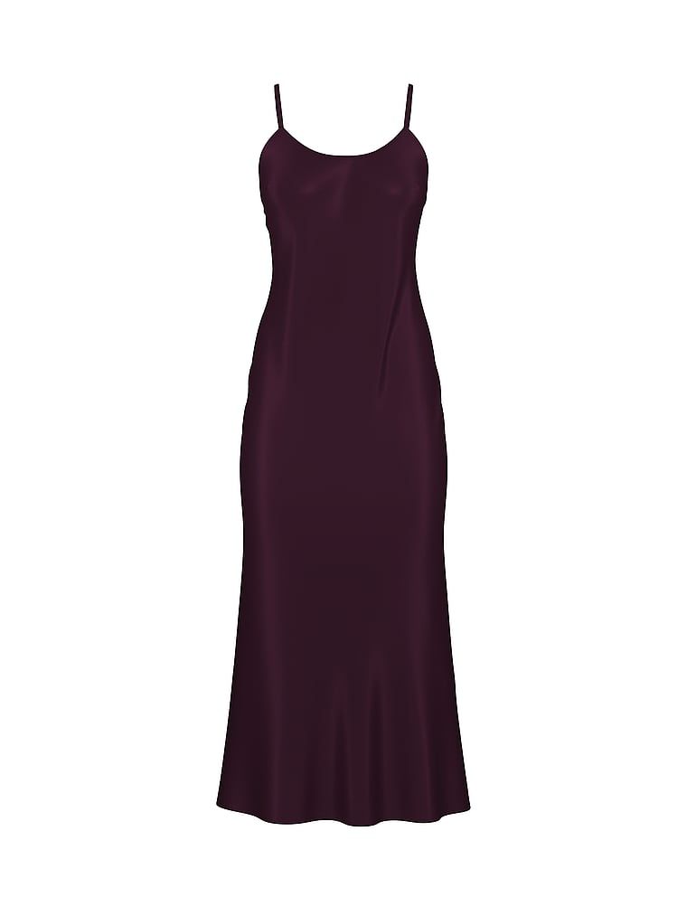 Victoria's Secret Sukienka satynowa długa prześwitująca Luxe Sheer Slip