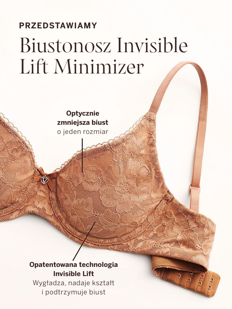 Body by Victoria Biustonosz zmniejszający optycznie biust koronkowy Invisible Lift Minimizer