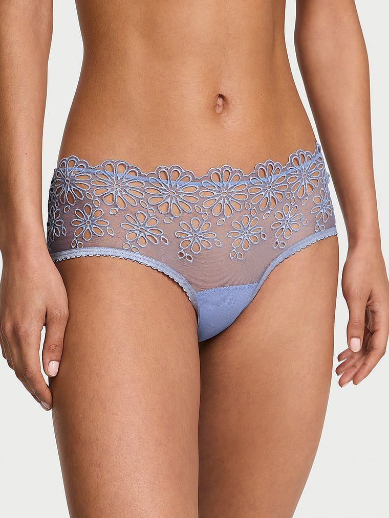 Majtki z siateczki Eyelet Mesh Cheeky. Produkt ma kolor niebieski i pochodzi z kolekcji Lacie. 