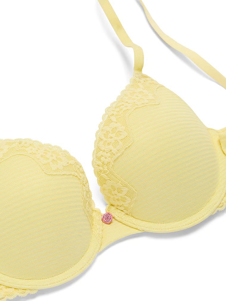 Biustonosz push-up bawełniany Perfect Shape Shadow Stripe. Produkt ma kolor żółty i pochodzi z kolekcji T-shirt. 