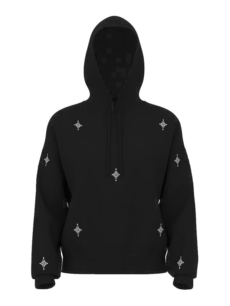 Bluza z kapturem z kryształkami Crystal Sparkle. Produkt ma kolor czarny i pochodzi z kolekcji Victoria's Secret. 