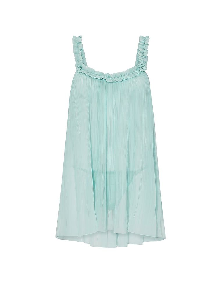 Halka i stringi Pleated Ruffle Babydoll. Produkt ma kolor niebieski i pochodzi z kolekcji Dream Angels. 