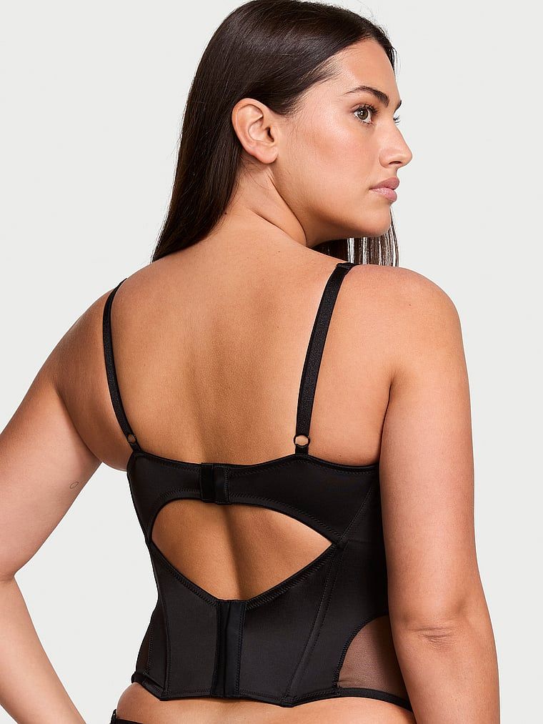 Top gorsetowy Snake Shine. Produkt ma kolor czarny i pochodzi z kolekcji Victoria's Secret. 