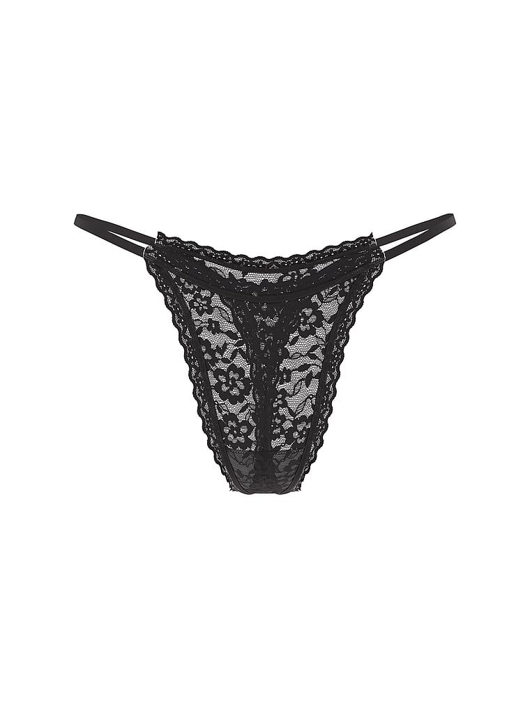Stringi koronkowe Blossom. Produkt ma kolor czarny i pochodzi z kolekcji Lacie. 