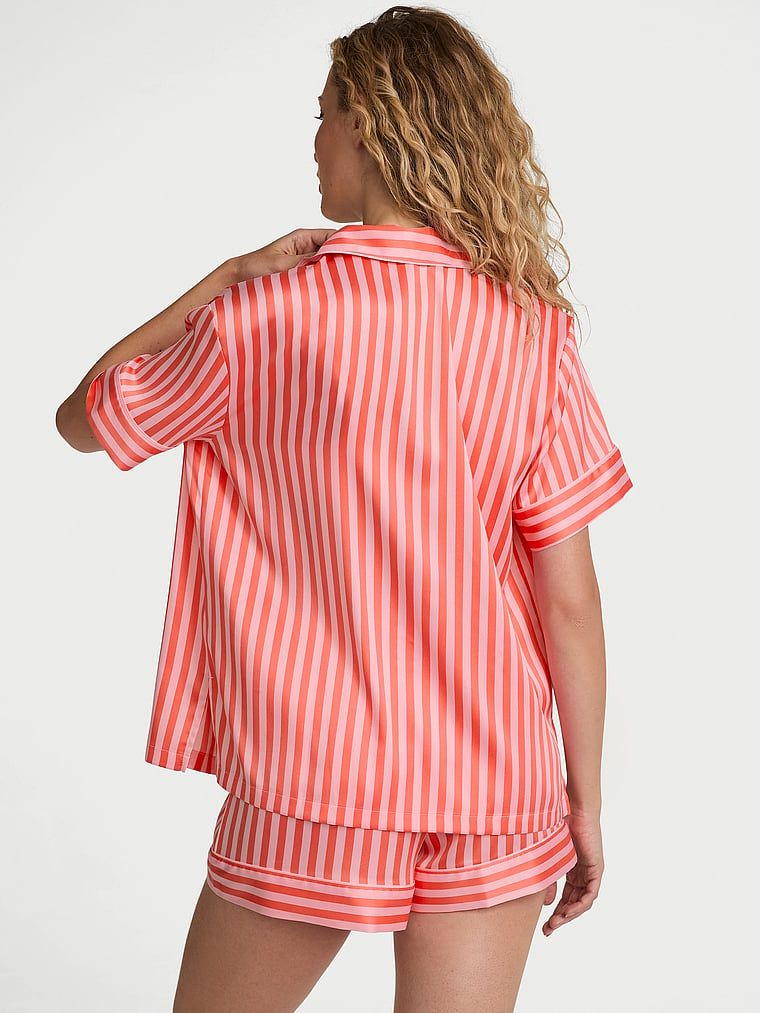 Victoria's Secret Piżama satynowa błyszcząca z szortami Glazed Satin