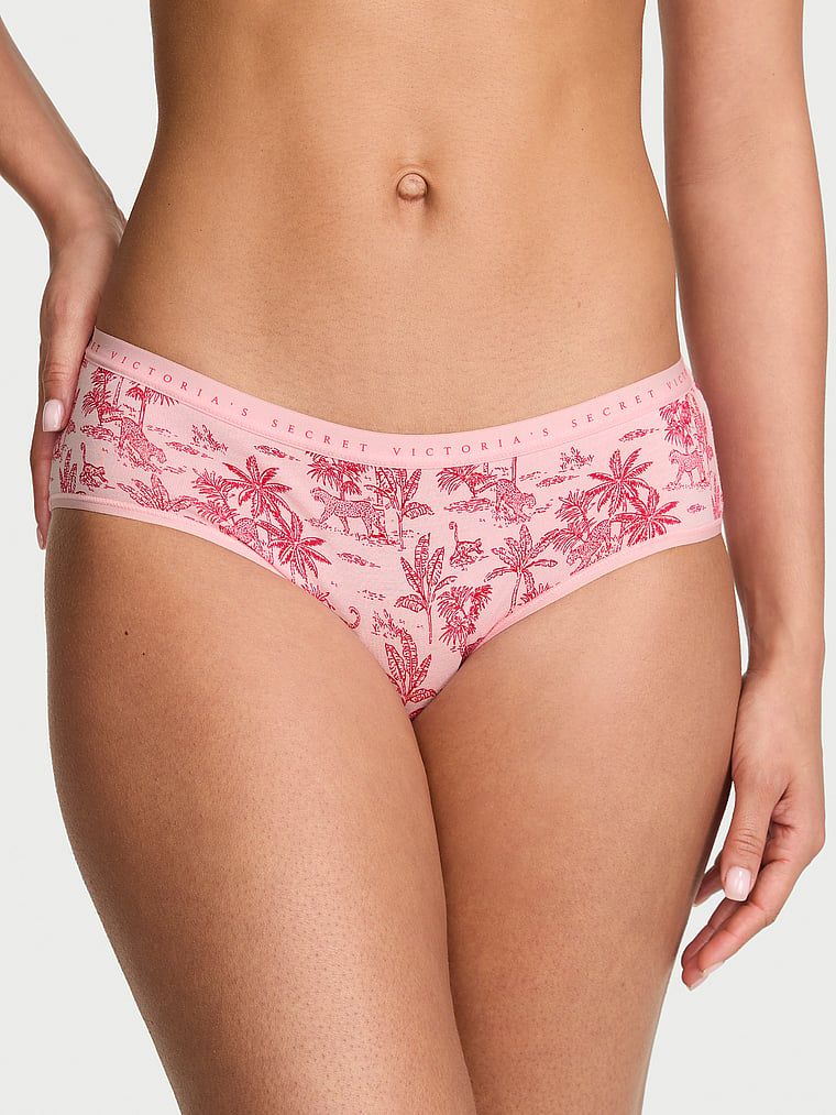 Majtki bawełniane Hiphugger. Produkt jest wzorzysty i pochodzi z kolekcji Victoria's Secret. 