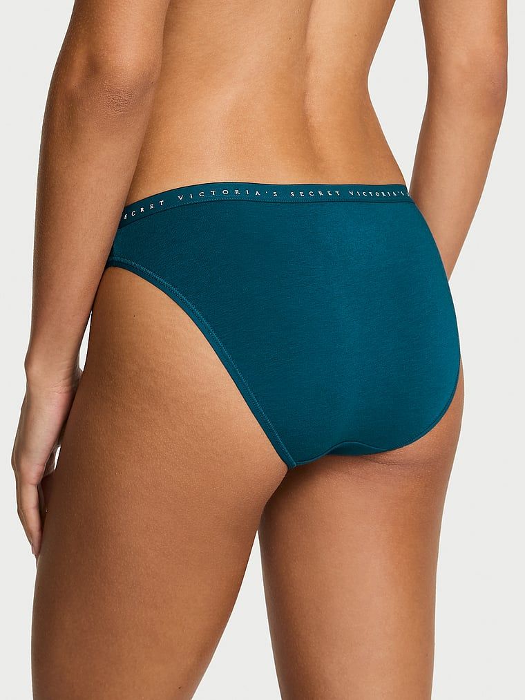 Majtki bawełniane Bikini. Produkt ma kolor niebieski i pochodzi z kolekcji Victoria's Secret. 