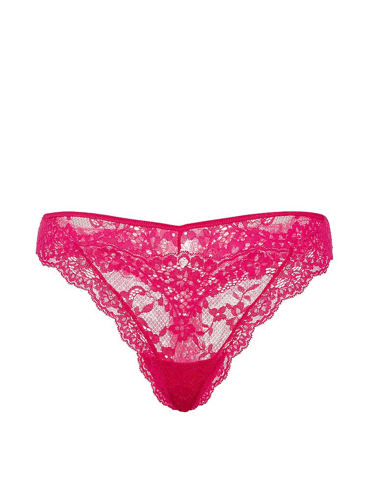 Stringi koronkowe Lace. Produkt ma kolor różowy i pochodzi z kolekcji Dream Angels. 