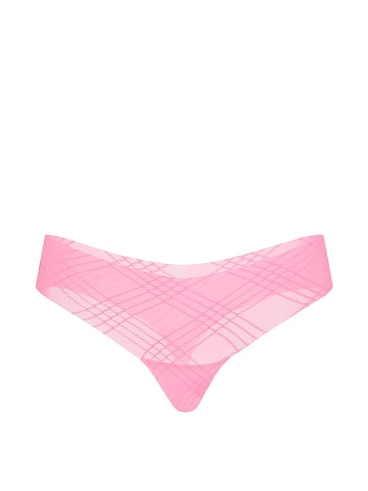 Stringi z siateczki w kratkę No-Show Plaid Mesh. Produkt ma kolor wzorzysty i pochodzi z kolekcji No-Show. 