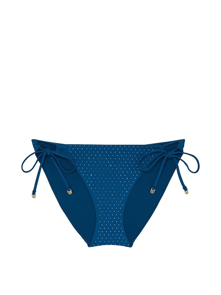 Dół od bikini Essential Diamante. Produkt ma kolor niebieski i pochodzi z kolekcji Victoria's Secret Swim. 
