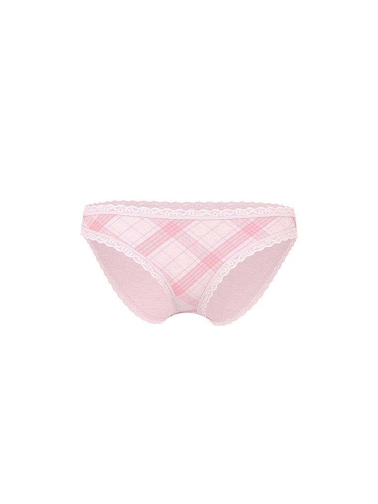 Majtki bawełniane z koronką Lace-Trim Bikini. Produkt jest wzorzysty i pochodzi z kolekcji Lace Trim. 
