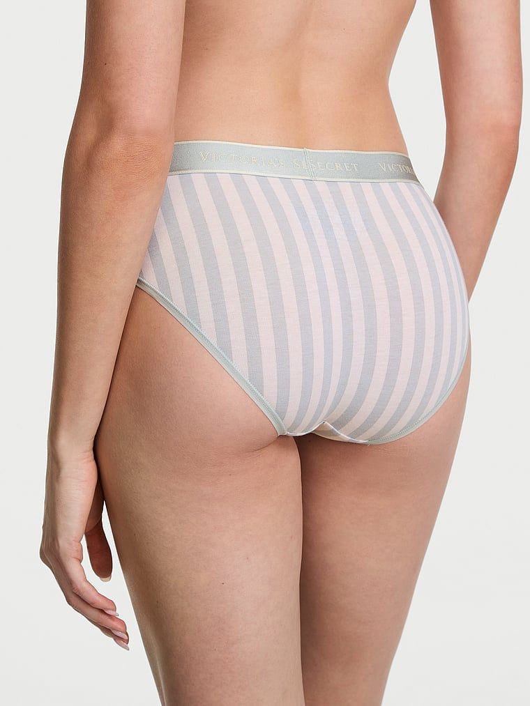 Majtki bawełniane z logo w talii Hiphugger. Produkt ma wzór w paski i pochodzi z kolekcji Cotton. 