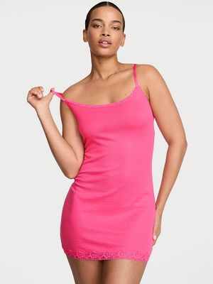 Victoria's Secret Koszulka nocna bawełniana Shadow Stripe