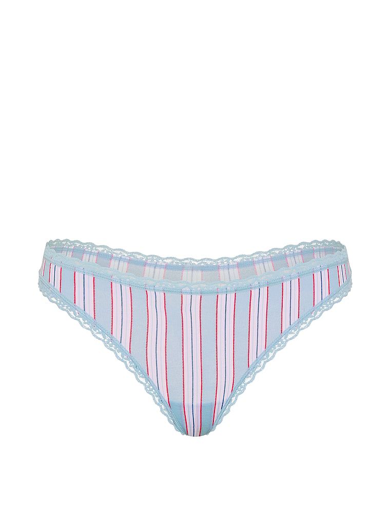 Stringi bawełniane z koronką na krawędziach Lace-Waist. Produkt jest wzorzysty i pochodzi z kolekcji Lace Trim. 