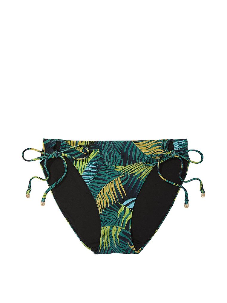 Dół od bikini z wiązaniami po bokach Essential Side-Tie. Produkt jest wzorzysty i pochodzi z kolekcji Victoria's Secret Swim. 