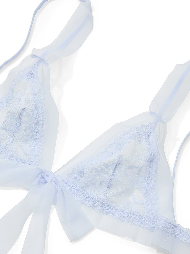 Biustonosz braletka z koronki i siateczki Lace Mesh. Produkt ma kolor niebieski i pochodzi z kolekcji Dream Angels. 
