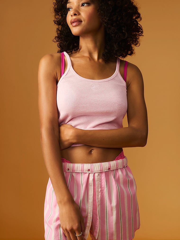 Top bawełniany do spania Mix & Match. Produkt ma kolor różowy i pochodzi z kolekcji Victoria's Secret. 