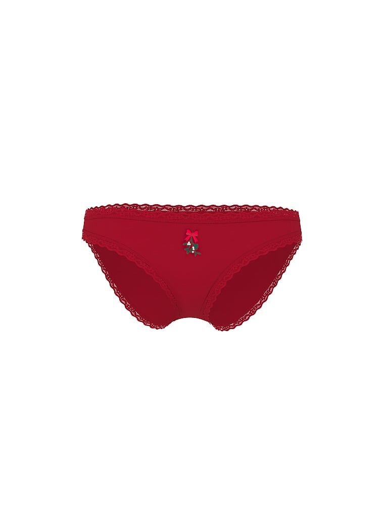 Majtki bawełniane z koronką Lace-Trim Bikini. Produkt ma kolor czerwony i pochodzi z kolekcji Lace Trim. 