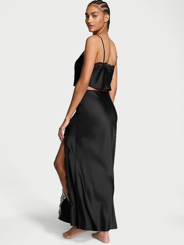 Victoria's Secret Zestaw satynowy - top i spódnica midi