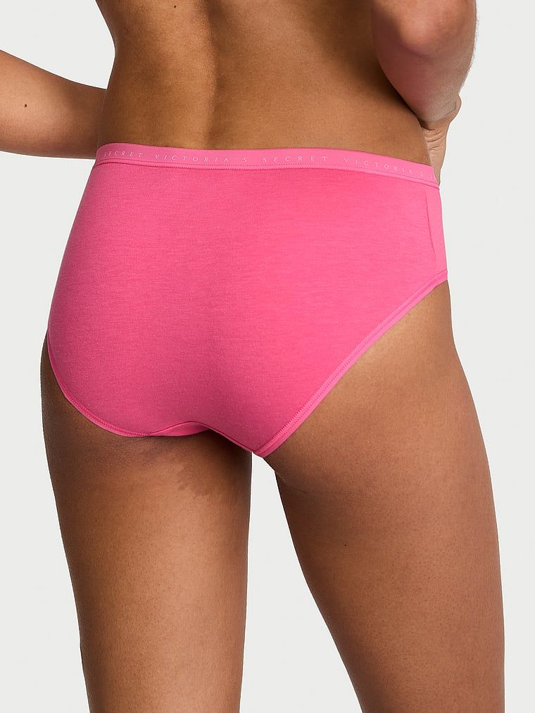 Majtki bawełniane Hiphugger. Produkt ma kolor różowy i pochodzi z kolekcji Victoria's Secret. 