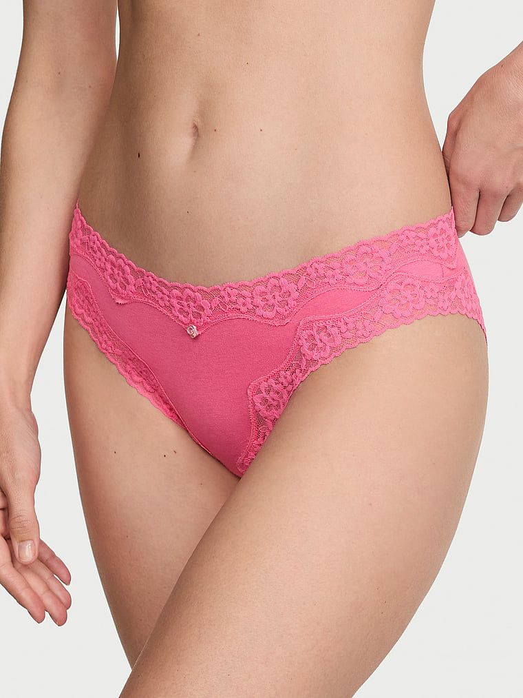 Lace Trim Majtki bawełniane z koronką Lace-Trim Bikini