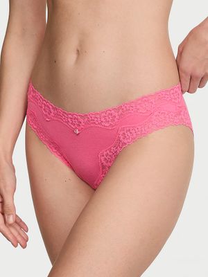 Lace Trim Majtki bawełniane z koronką Lace-Trim Bikini