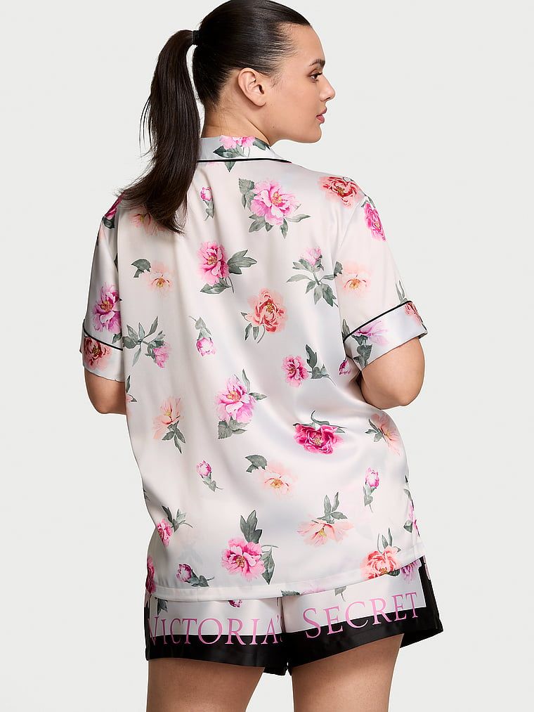 Victoria's Secret Piżama satynowa błyszcząca z szortami Glazed Satin