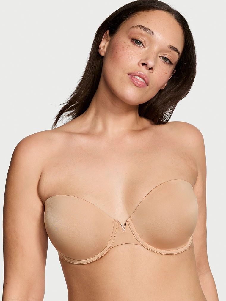 Victoria's Secret Bare Biustonosz lekko usztywniany bez ramiączek Strapless