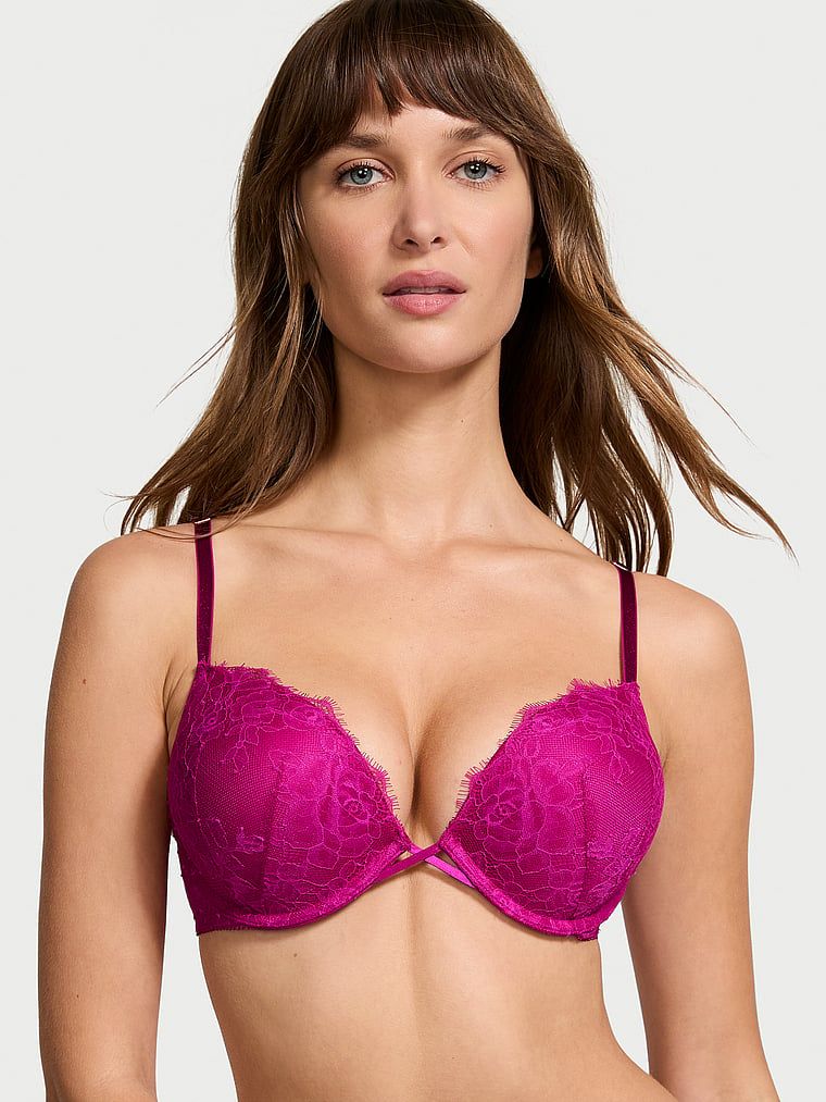 Very Sexy Biustonosz push-up powiększający o 2 rozmiary Bombshell Rose Lace