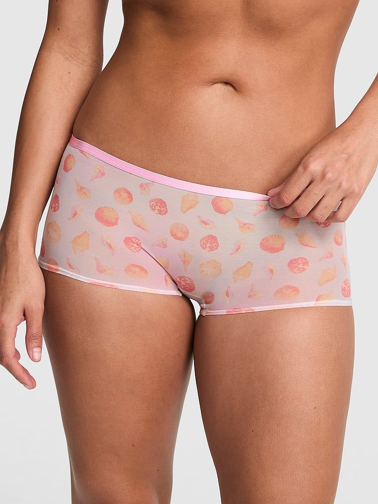 PINK Figi bokserki z siateczki