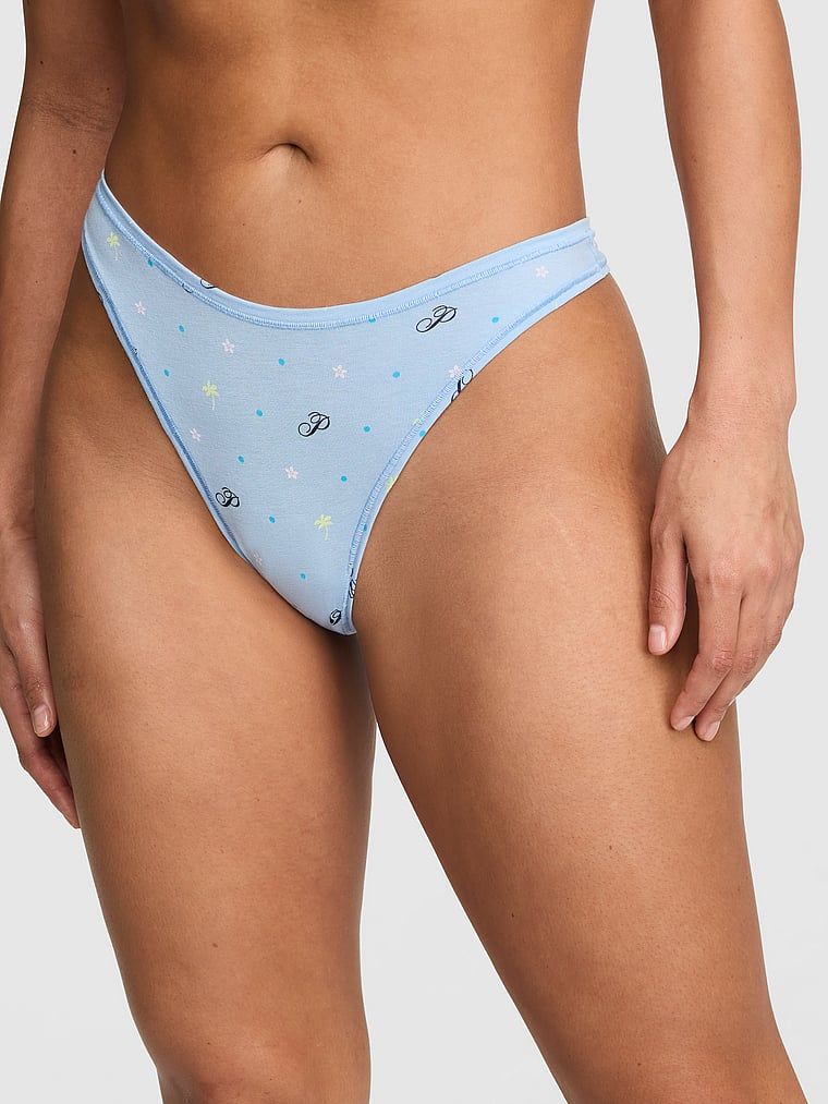 Bawełniane stringi z wysokim wycięciem