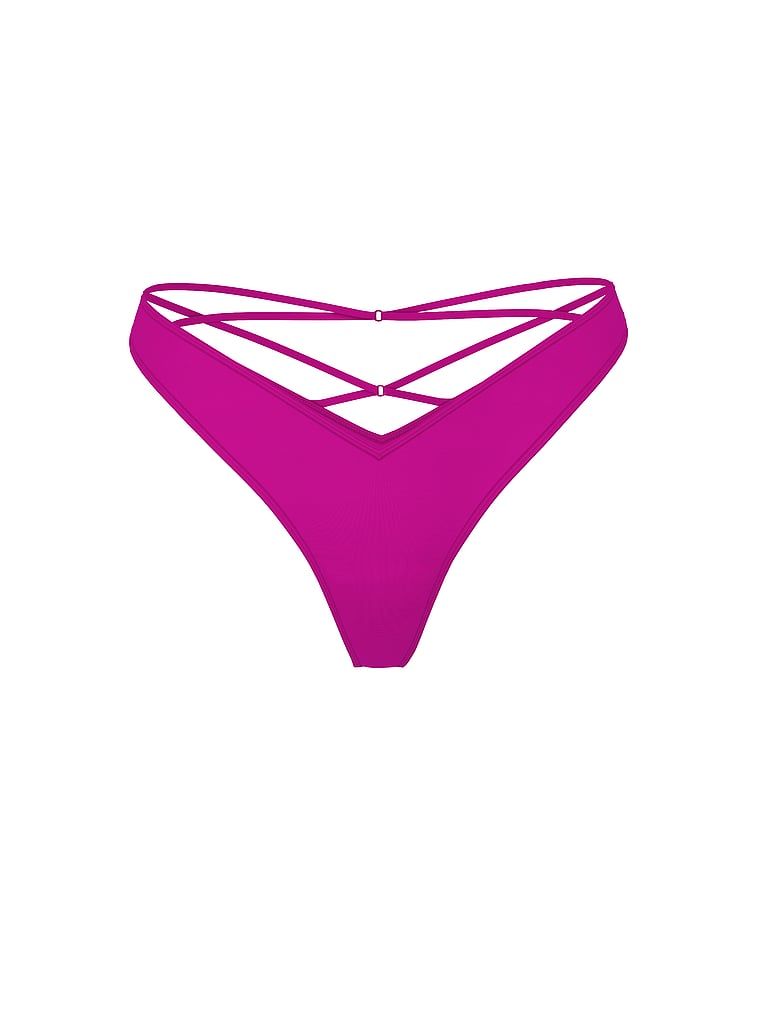 Stringi z paseczkami z tyłu i wysoko wyciętymi nogawkami Strappy-Back High-Leg. Produkt ma kolor purpurowy i pochodzi z kolekcji Very Sexy. 