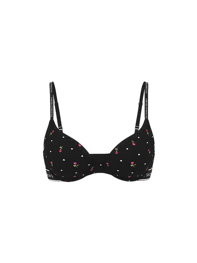 Biustonosz push-up bawełniany Perfect Shape. Produkt ma wzór kwiatowy i pochodzi z kolekcji T-shirt. 